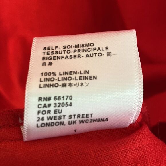 Red Linen Babydoll Mini Dress - Picture 11 of 13